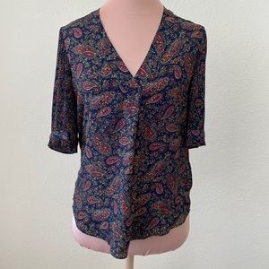 Lauren Ralph Lauren Paisley Blouse with Pleated Sleeves